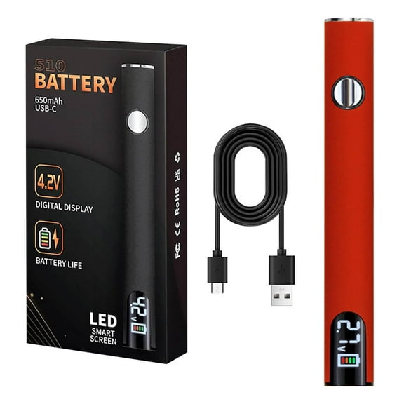 USB Rechargeable Cordless Soldering Pen with LED Digital Display Adjustable Temperature 510 Threaded Battery，for Home Appliance Electronic Kit With Connectors Charging Function(Red)