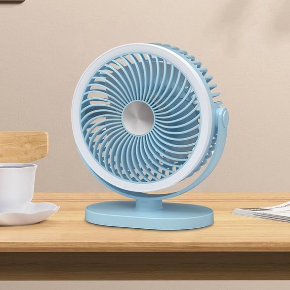USB Rechargeable Desktop Fan with Night Light, Portable Small Table Fan for Home Office Dorm Bedroom, 3 Speeds Quiet Cooling Fan with Flexible Rotation, USB Powered Mini Fan for Indoor Outdoor Use