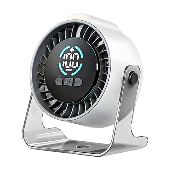 USB Rechargeable Desktop Mini Fan With 100 Speeds LED Display White Transparent 1 Count
