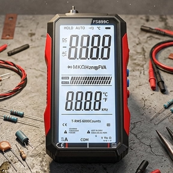 JAMCORAX USB Rechargeable Digital Multimeter with Large Screen,6000 Counts True RMS,Smart Digital Voltmeter for Automotive,Home and Industrial Use