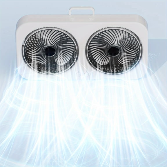 USB Rechargeable Dual Head Mini Fan - Brushless Motor, 3 Colors, Wall-Mountable for Desk, Dorm, Laptop Cooling