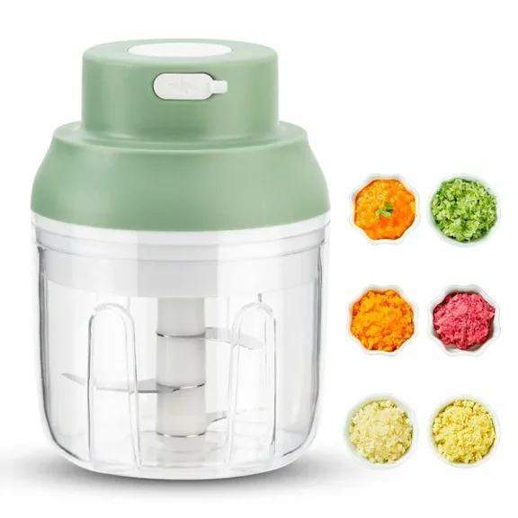 USB Rechargeable Electric Chopper, Mini Vegetable Cutter, 250ml Capacity, Mini Kitchen Chopper with, Food Processor, Ideal for Onions, Garlic, Pepper