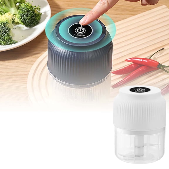 USB Rechargeable Electric Garlic Chopper - Mini Portable Food Chopper & Mincer for Onion, Chili, Ginger, Fruit, Wireless Kitchen Appliance with Cordless Design