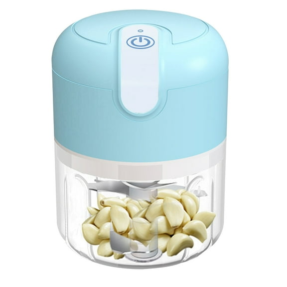 USB Rechargeable Electric Garlic Press | Stainless Steel Mini Food Chopper & Grinder | Portable Kitchen Tool for Vegetables, Meat & Ice | Includes 1 Garlic Cutter