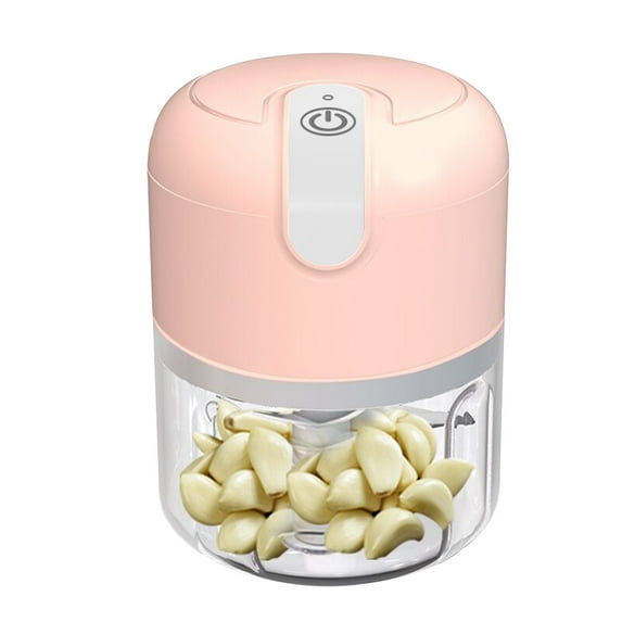 USB Rechargeable Electric Garlic Press | Stainless Steel Mini Food Chopper & Grinder | Portable Kitchen Tool for Vegetables, Meat & Ice | Includes 1 Garlic Cutter