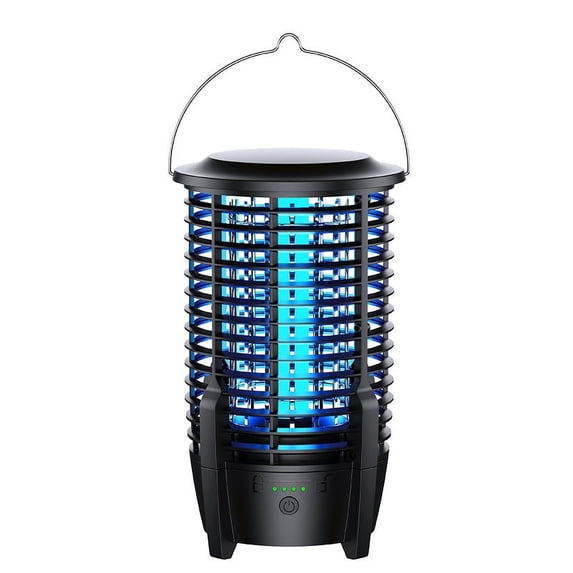 USB Rechargeable Electric Insect Killer, 3600mAh Portable Bug Zapper with Camping Light, 1076sqft Coverage, Child-Safe Mesh Cover