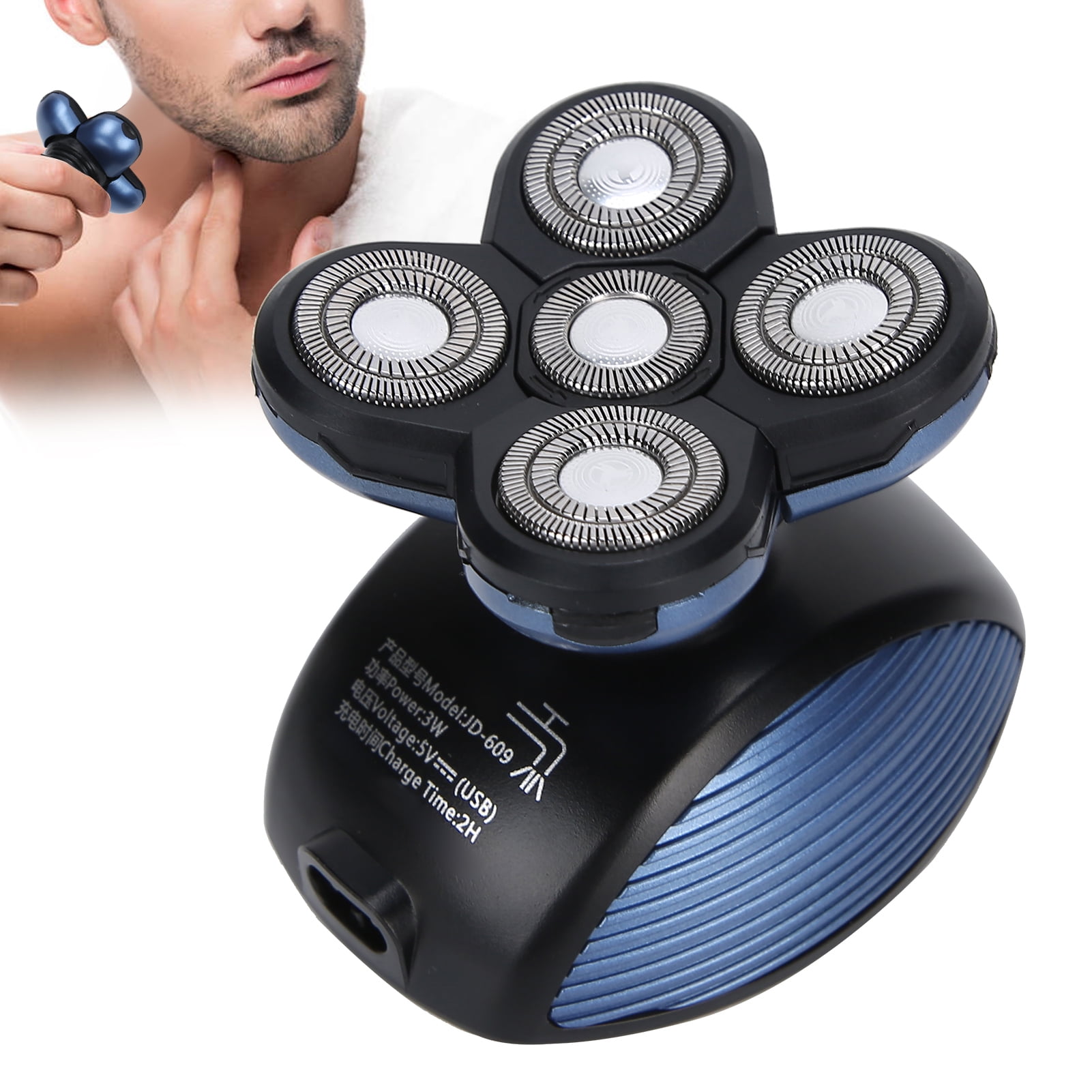 USB Rechargeable Electric Shaver 5 Blades Waterpro, Electric Shaver Men