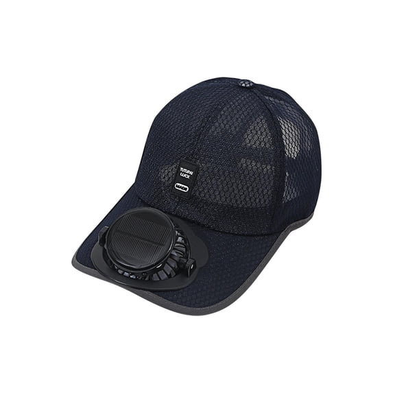 USB Rechargeable Fan Hat 600mAh Battery Solar Powered Breathable Mesh Wide Brim UV Protection Summer Sun Hat