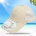 thumbnail image 1 of USB Rechargeable Fan Hat with 360° Adjustable Airflow - UPF 50+ Sun Protection Cooling Cap for Men & Women, Outdoor Travel Essential,Beige, 1 of 7