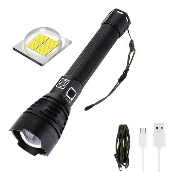 USB Rechargeable Flashlight Zoom LED Handheld Flashlight Aluminum Alloy IPX6 Waterproof Work Light