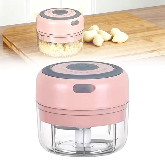 USB Rechargeable Garlic Chopper Electric Mini Food Processor Portable Vegetable Chopper Wireless Kitchen Mincer Quick Chop Garlic Onion Herb Grinder Compact Kitchen Gadget, Pink