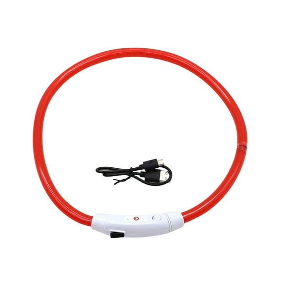 USB Rechargeable Glowing Dog Collar Adjustable Cuttable LED Night Visible Pet Safety Necklace