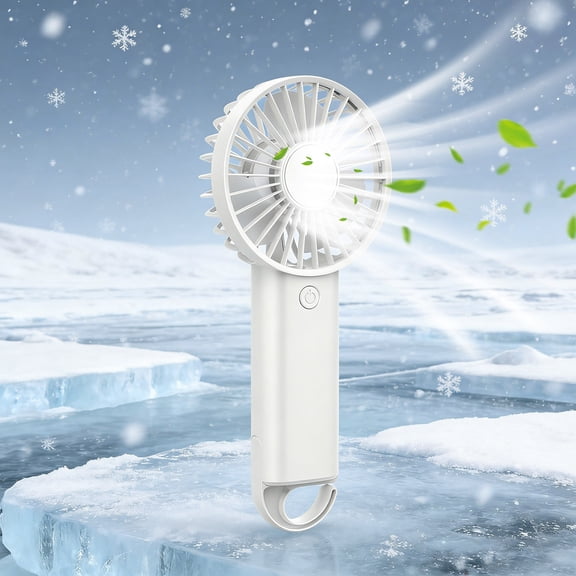 USB Rechargeable Handheld Fan, 3 Speed Adjustable Mini Portable Fan with 400mAh Battery and Hook, Personal Cooling Travel Fan for Office Outdoor Use