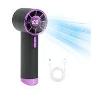 USB Rechargeable Handheld Fan - 5 Speed Mini Fan with Digital Display, Lanyard & Ultra-Quiet Operation for Office, Travel, Camping, Home & Outdoor Use