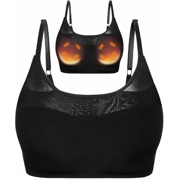 USB Rechargeable Heated Chest Massager Bra  Wearable Support Device