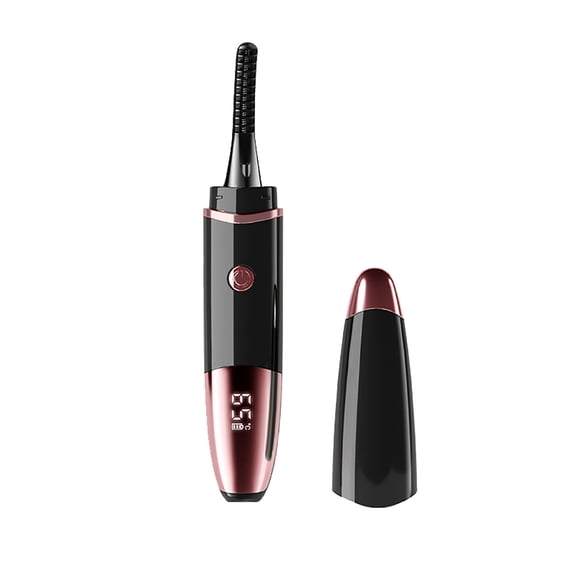 USB Rechargeable Heated Eyelash Curler with LED Display, 4 Temperature Settings Quick Heating Long-Lasting Curl, Gentle Non-Damage Makeup Tool for Home Travel Daily Beauty Use