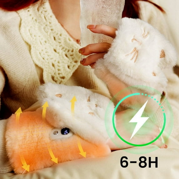 USB Rechargeable Heated Fingerless Gloves for Winter, Intelligent Heating Technology, Half-Finger Design for Outdoor Activities, Fast Heat-Up with Overheating Protection