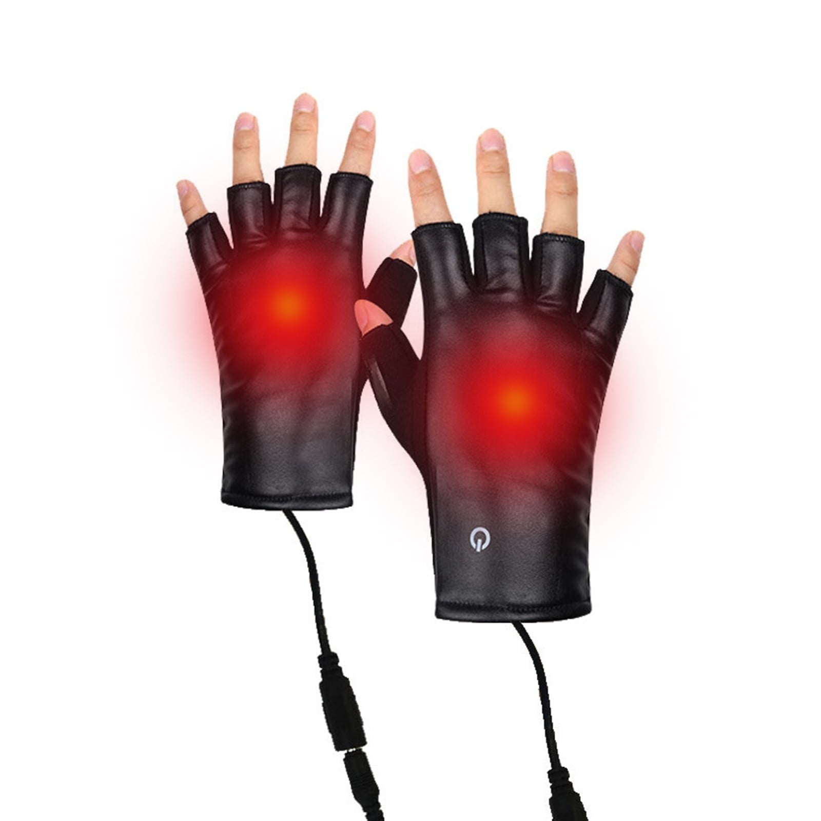 USB Rechargeable Heated Gloves Fingerless Electric Heating with Touchscreen Capability, Winter Hand Warmer Gloves for Outdoor Work Cycling Skiing, Half Finger Heating Gloves for Men Women