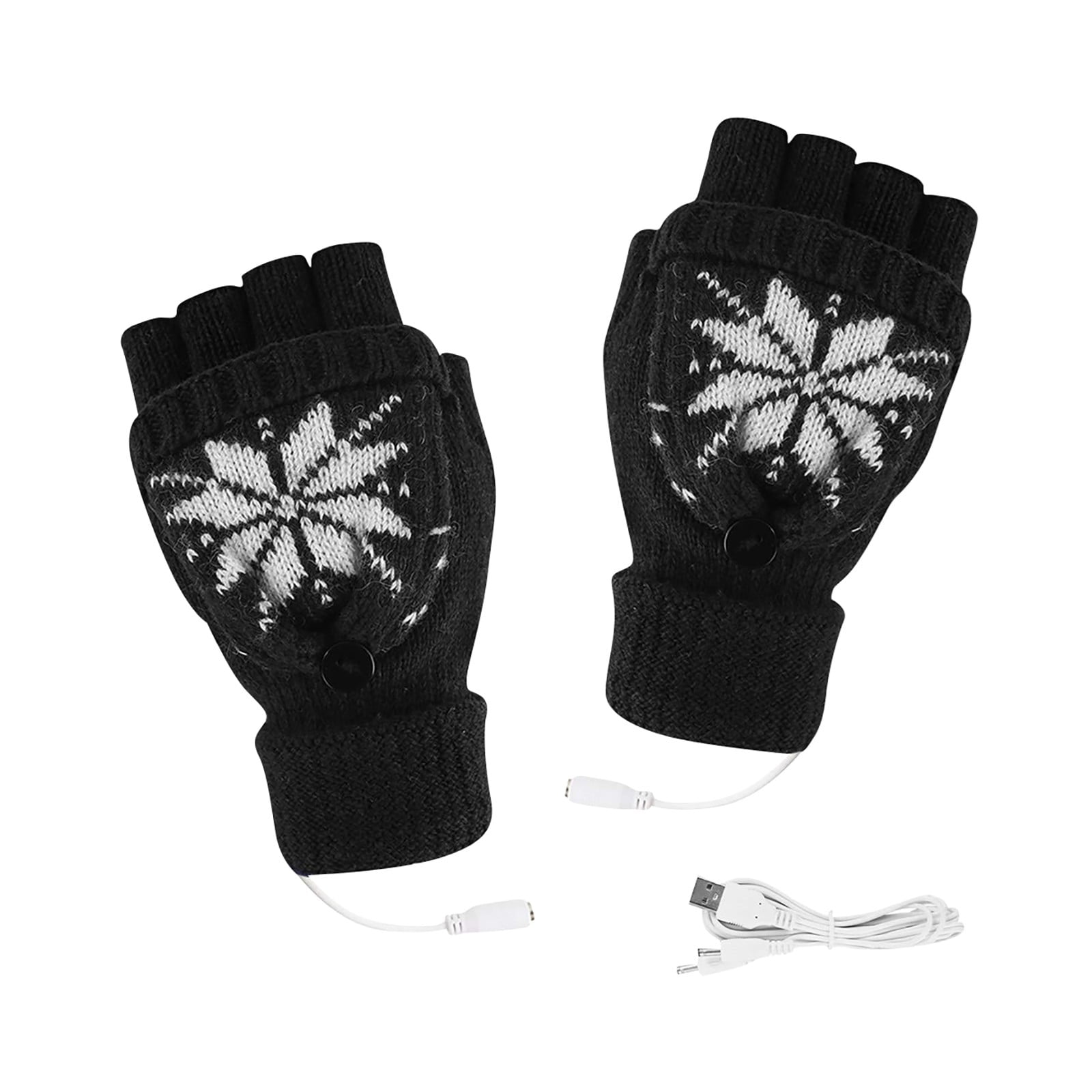USB Rechargeable Heated Gloves - Nylon Hand Warmers with Adjustable Temperature for Winter, Outdoor Sports & Cold Weather