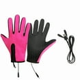 thumbnail image 1 of USB Rechargeable Heated Gloves for Winter, Thermal Outdoor Sports Gloves with Touchscreen, Waterproof Anti-Slip Skiing and Riding Gloves, Electric Warming Gloves for Cold Weather Pink, 1 of 9
