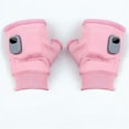 thumbnail image 1 of USB Rechargeable Heating Gloves Fingerless Design 3 Heat Settings Hand Warmer - Type-C Port Indoor Outdoor Use(Pink), 1 of 4
