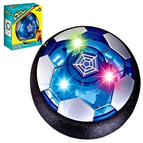 Hover Soccer Ball with LED Lights, USB Rechargeable  Indoor Floating Disc Toy with Soft Foam Bumper, Blue