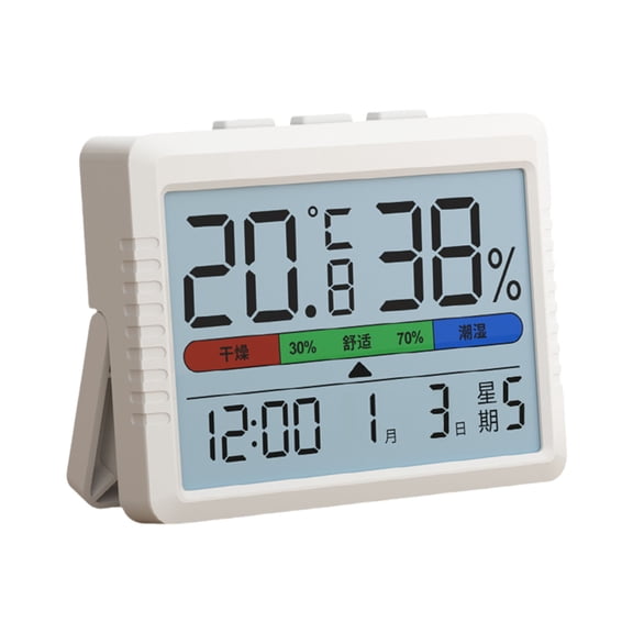 USB Rechargeable Indoor Temperature Humidity Monitors Meter Thermometers with Large Display for Homes or Office
