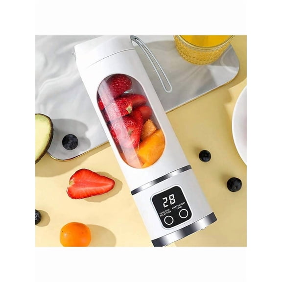 USB Rechargeable Juicer Blender Cup, 450ml Portable Electric Juicer for Smoothies, Juice, Ice, Vegetable Puree, Dormitory & Kitchen Use