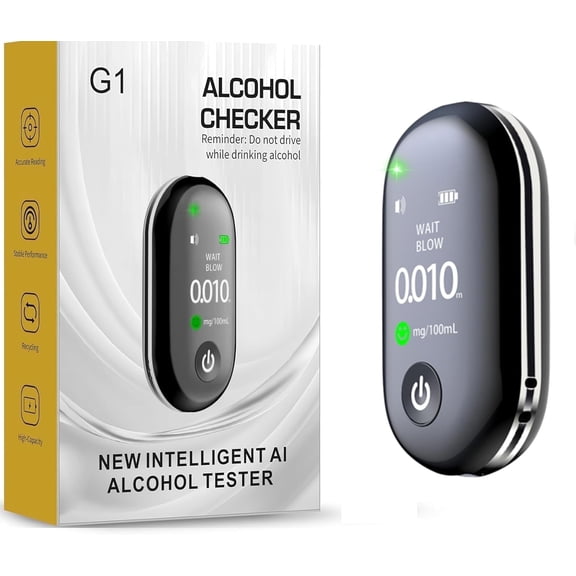 USB Rechargeable Keychain Portable Breathalyzer Tester for Alcohol