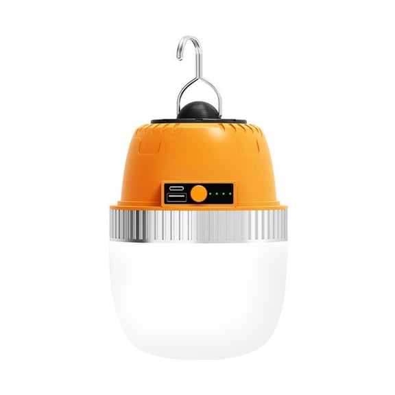 USB Rechargeable LED Camping Light, Portable Hanging Tent Lantern with Power Indicator, for Outdoor Camping, Fishing, Emergency Power Outage