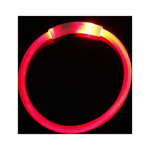 USB Rechargeable LED Fiber Optic Dog Collar – 50cm Glowing Safety Collar for Night Walks,Red