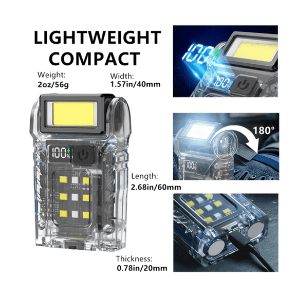 USB Rechargeable LED Flashlight Camping Hiking 7-Modes FlashLight Mini Emergency Work Light(Logistics only For USPS.TK/TMEU only For self-pickup)