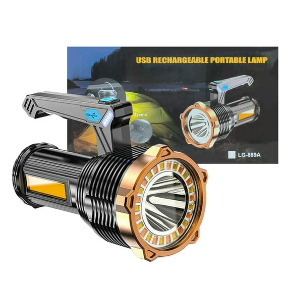 USB Rechargeable LED Flashlight Searchlight Work Light 8 Modes Torch Outdoor Camping Hiking Flashlight