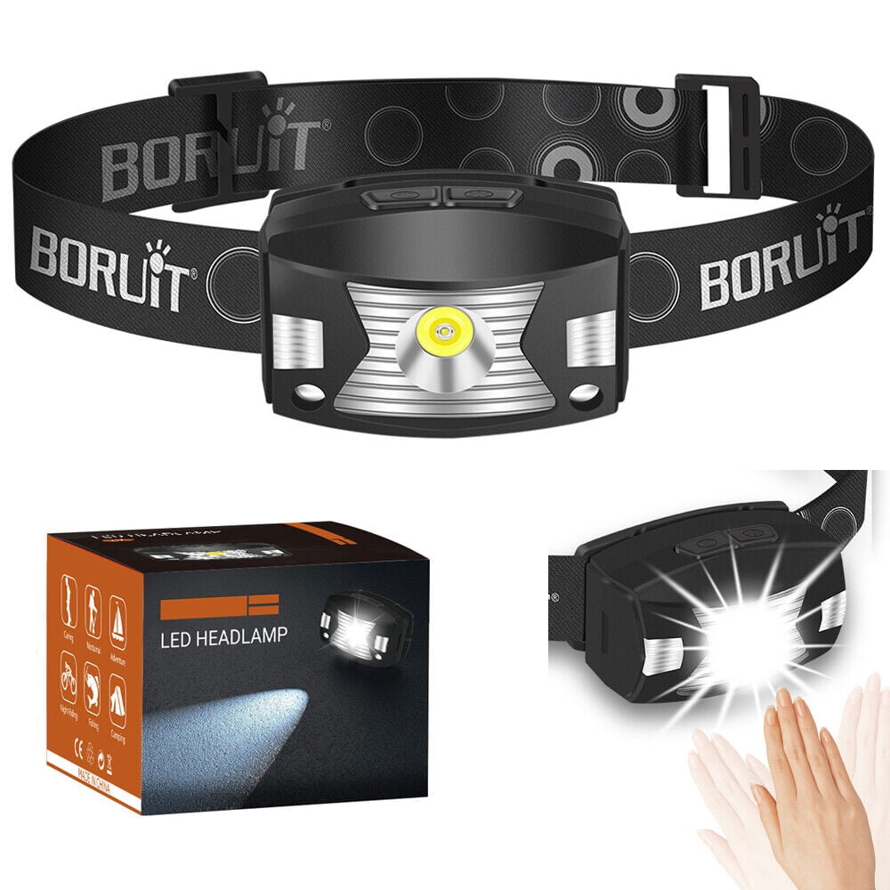 USB Rechargeable LED Headlamp Flashlight Waterproof Lightweight Infrared Sensor 350LM Headlight Head Torch