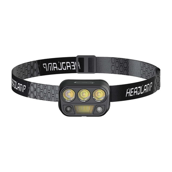 USB Rechargeable LED Headlight with Power Display, 4 Light Modes, and 90-Degree Adjustable Beam for Outdoor Activities