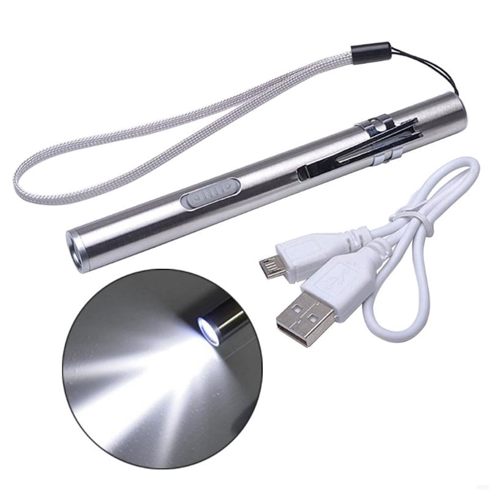 Usb Rechargeable Mini Led Light USB Rechargeable LED Penlight Flashlight, Stainless Steel Mini Pocket ...