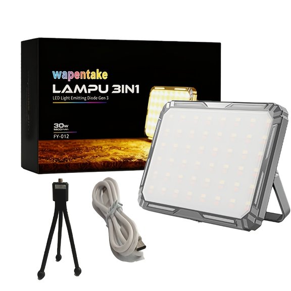 USB Rechargeable LED Work Light with Adjustable Brightness & Strobe Reverse Charging Function, Portable Flood Lamp for Construction Camping Fishing Home Power Outage Emergency