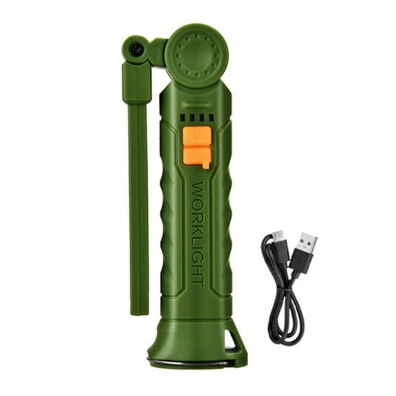 USB Rechargeable LED Work Light Flashlights with Magnetic Hook Hanging Lamp for Outdoor Camping Emergency Situation