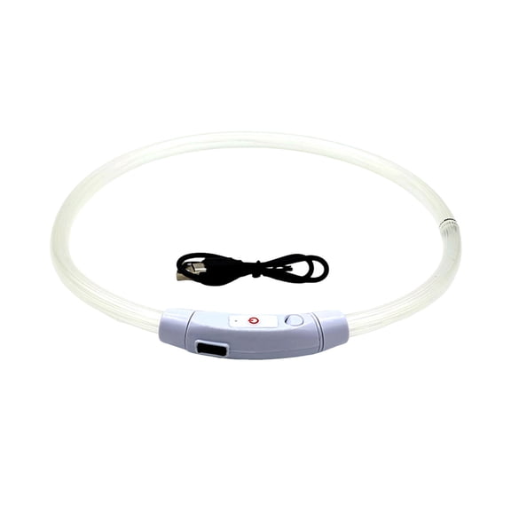 USB Rechargeable Light Up LED Pet Dog Collar Adjustable Cuttable Night Visible Safety Glowing Necklace For All Breeds