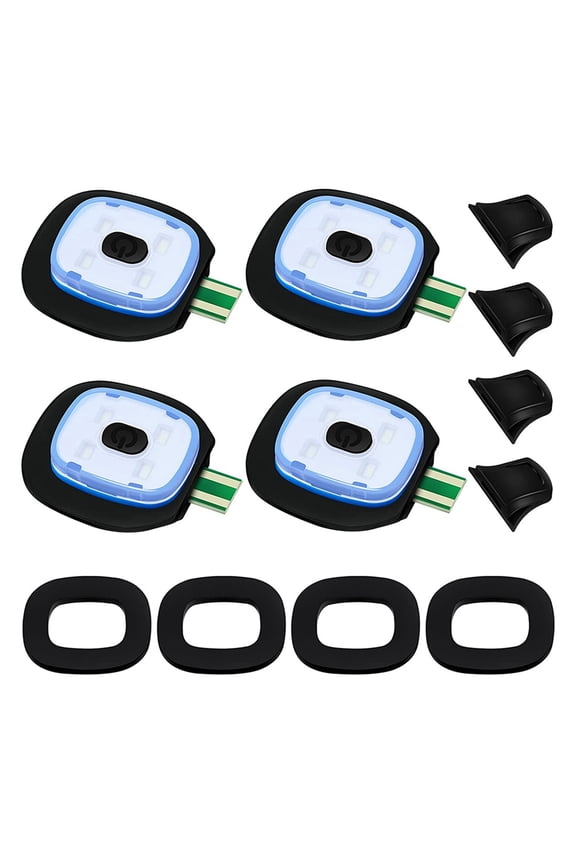 USB Rechargeable Light for LED Knit Beanie Hat, 4 Pieces, Strong Medium and Weak Mode Hat Lights