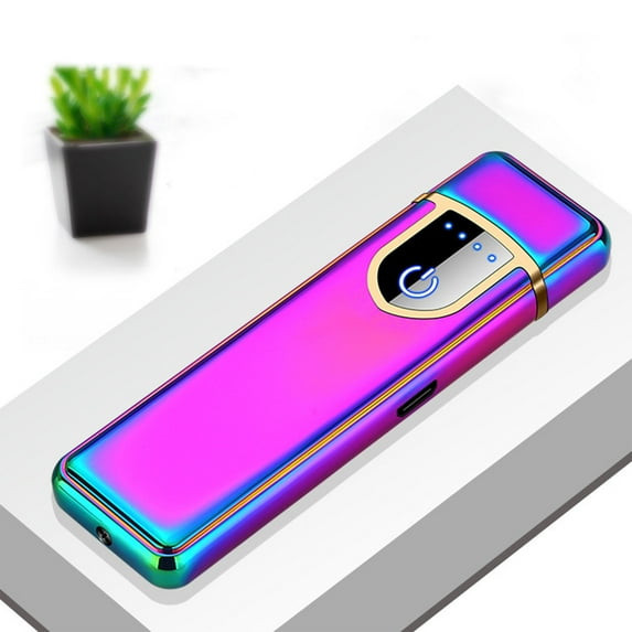 USB Rechargeable Lighter, Smart Electric Lighter, Windproof Flameless Lighter, Pocket Metal Lighter, Lightweight Plasma Lighter with Battery Indicator