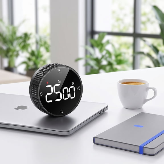 USB Rechargeable Magnetic Kitchen Timer for Cooking, Building Large Display Digital Countdown Countup Timer, 3 Preset 5/15/25 Mins Loud Alarm for Baking Grilling Studying