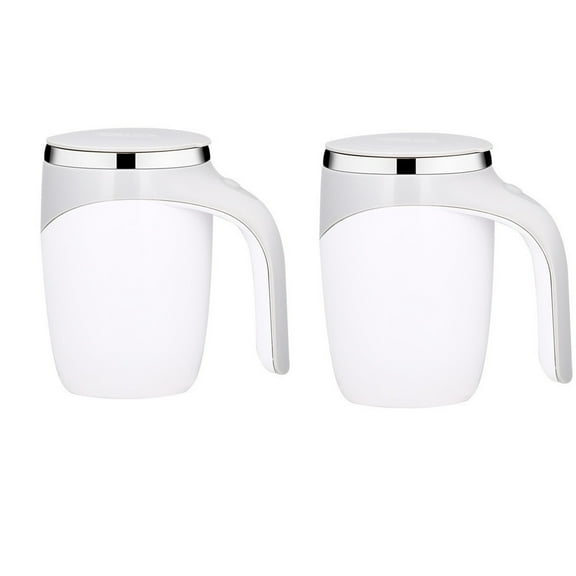 USB Rechargeable Magnetic Mixing Mug 380ml, Auto-Stirring Coffee Cup with Leakproof Lid for Shakes & Beverages