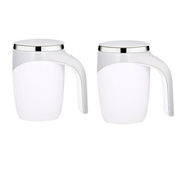 USB Rechargeable Magnetic Mixing Mug 380ml, Auto-Stirring Coffee Cup with Leakproof Lid for Shakes & Beverages