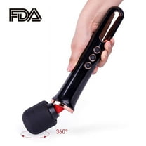 USB Rechargeable Massager Handheld Cordless Wand Massager with Multi Powerful Speeds & Vibrating Frequencies for Sore Neck Shoulder Back, Soothing Aching Muscles (Black)