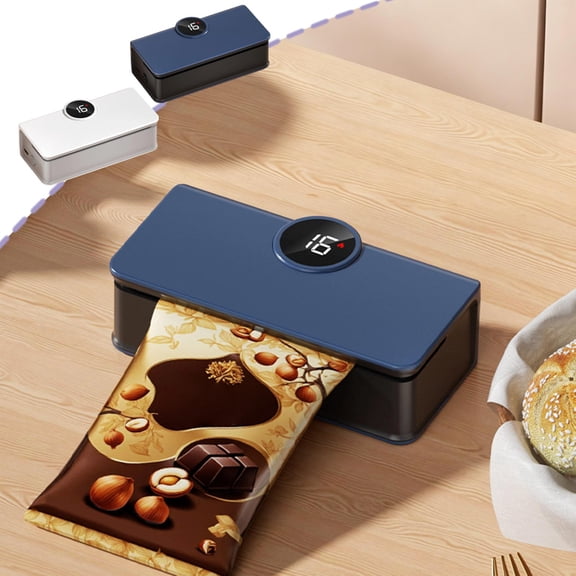 USB Rechargeable Mini Bag Sealer, Portable Handheld Heat Sealing Machine, 2 in 1 Seal & Cutter Tool, Food Grade Easy Use Sealer for Kitchen Snack Storage Plastic Food Chips Bags, White