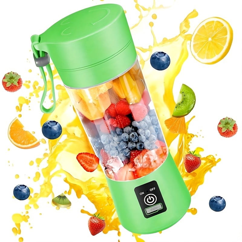 USB Rechargeable Mini Blender with 6-Blade System, 380ml Food-Grade ABS ...