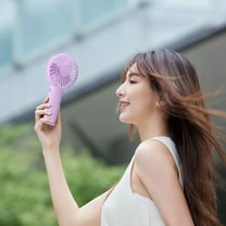 USB Rechargeable Mini Handheld Fan with LED Display - 6 Speed Quiet Portable Fan, 1200mAh Battery Operated Desk Fan for Office Travel Camping, Foldable Personal Fan with Phone Charger