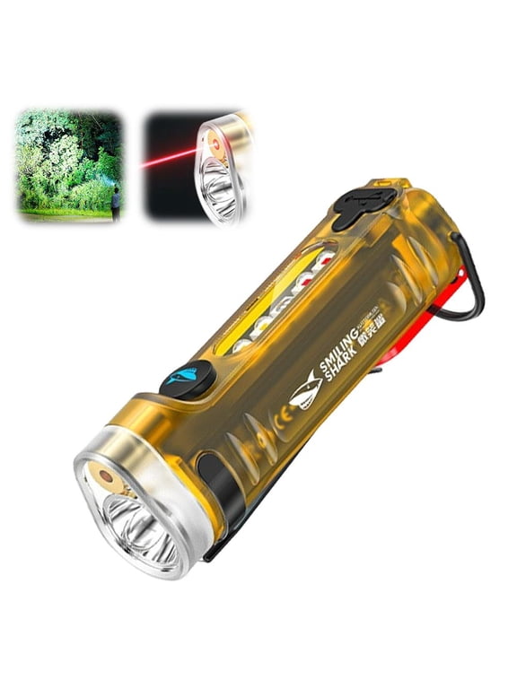 USB Rechargeable Mini Keychain Flashlight with Side LED & Infrared Light, Portable Pocket Carry Lighting Lamp