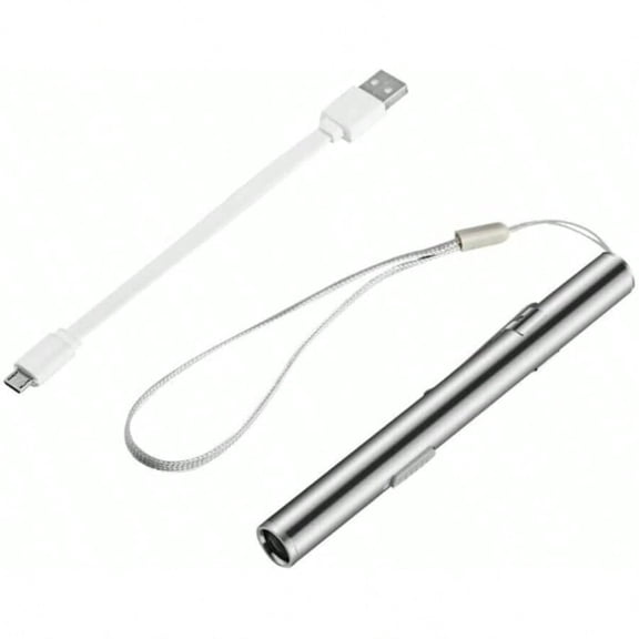 USB Rechargeable Mini LED Flashlight 5 Stainless Steel Clip Torch Pen Light With USB Cable Small Handy Pocket Torch For Camping Work Repair Outdoor Activities